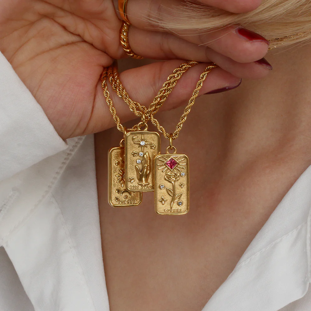 The Stars - Tarot card  18k Necklace - Image 4