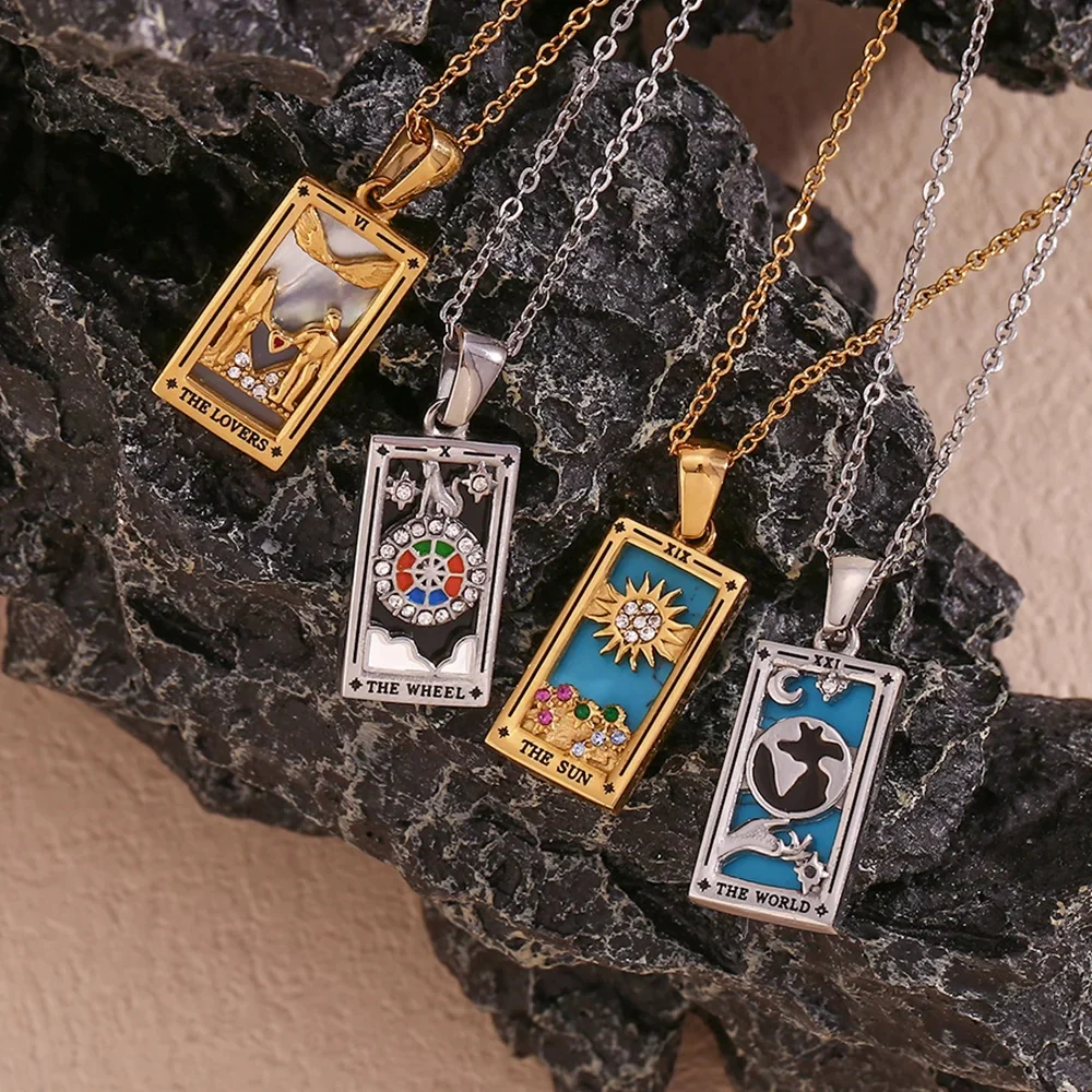Strength - Silver Tarot card Dainty Necklace - Image 3