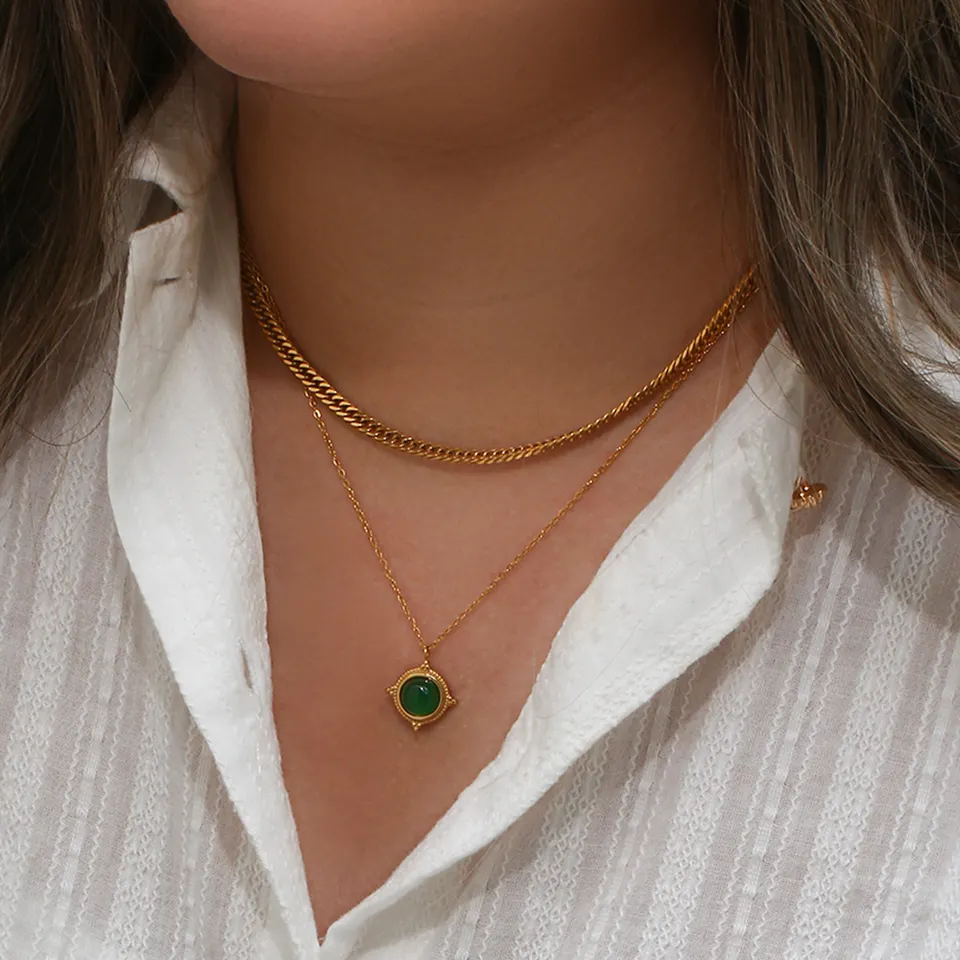 Succeed in All - Aventurine 18k Necklaces Double Layer - Image 3