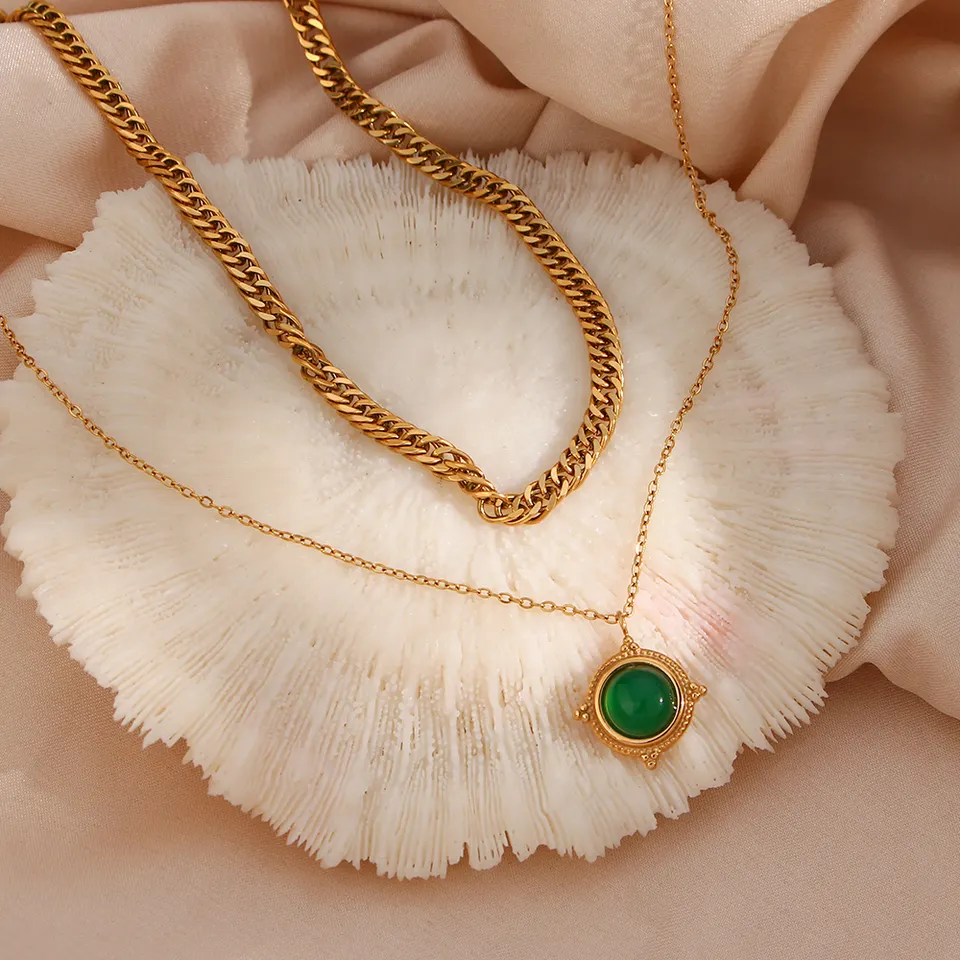 Succeed in All - Aventurine 18k Necklaces Double Layer - Image 4