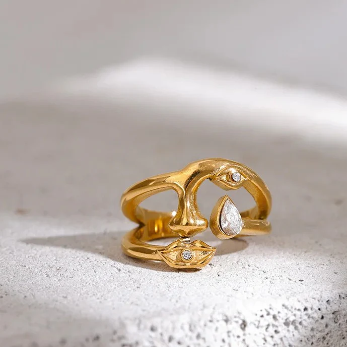Tears of Strength - Gold Ring of Resilience and Beauty - Image 3