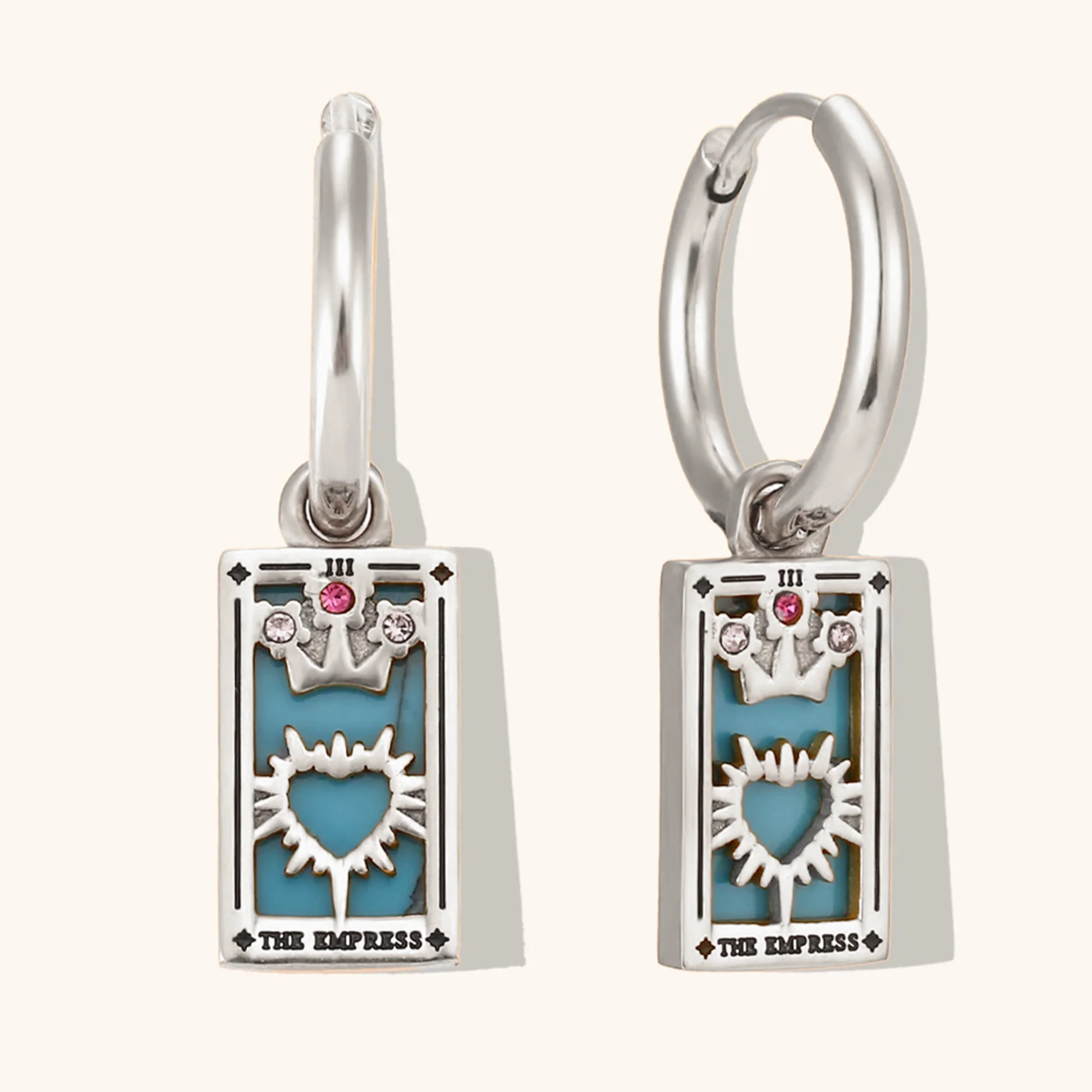 The Empress - Tarot Card Gold | Silver Hoop Earrings - Image 6