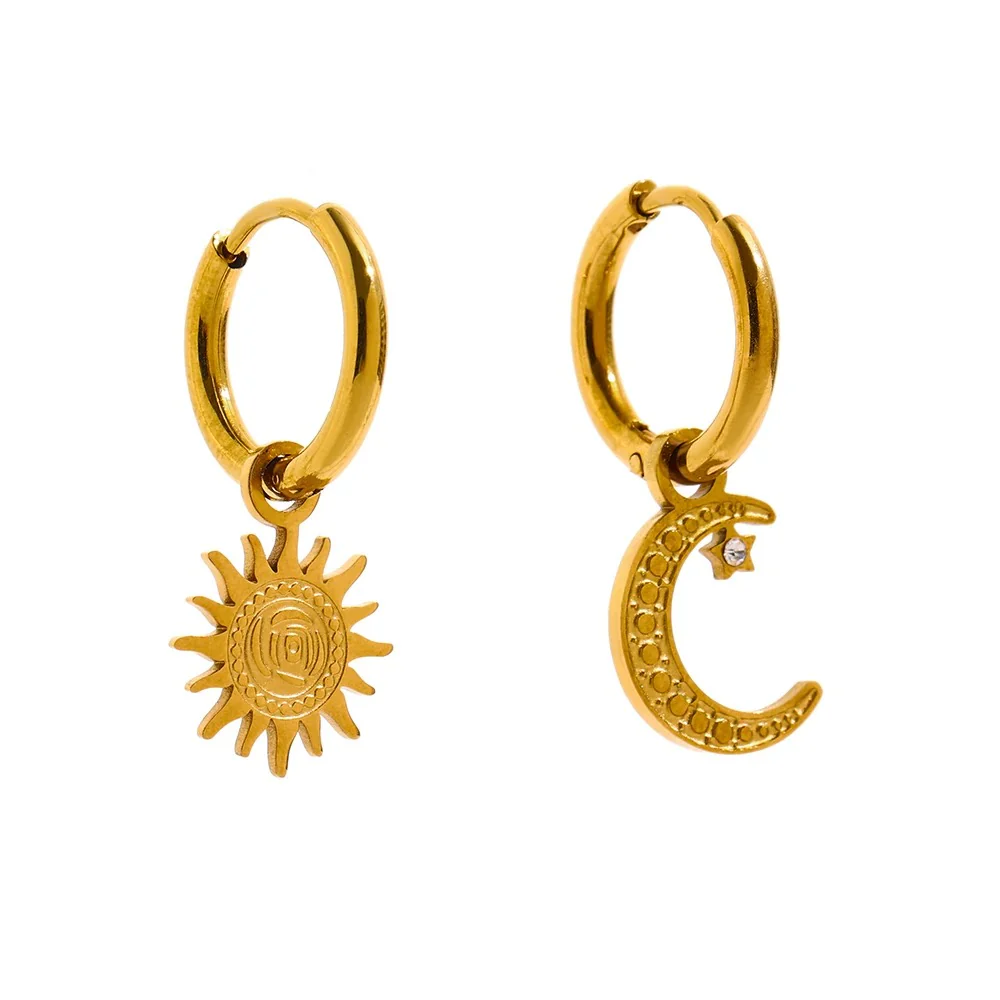 The Sun and Moon Hoop Earrings - Image 2