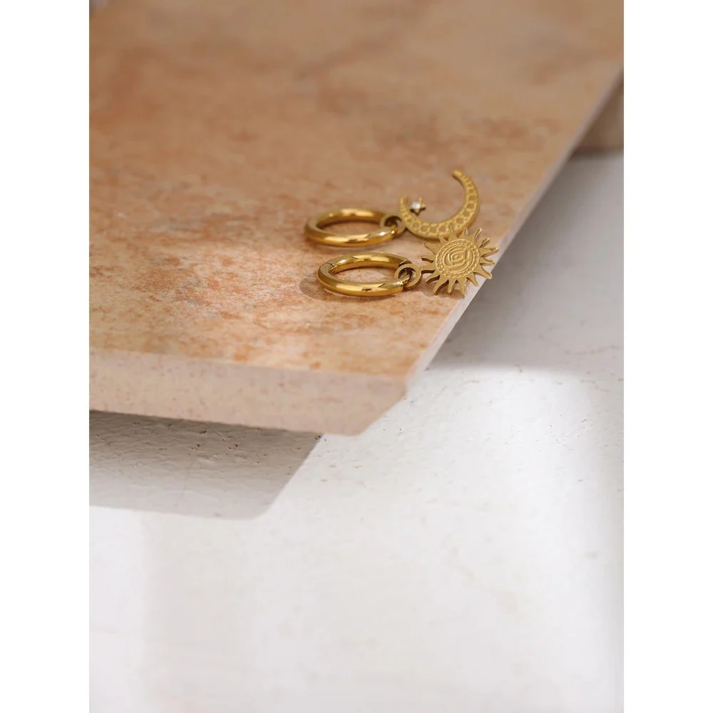 The Sun and Moon Hoop Earrings - Image 3