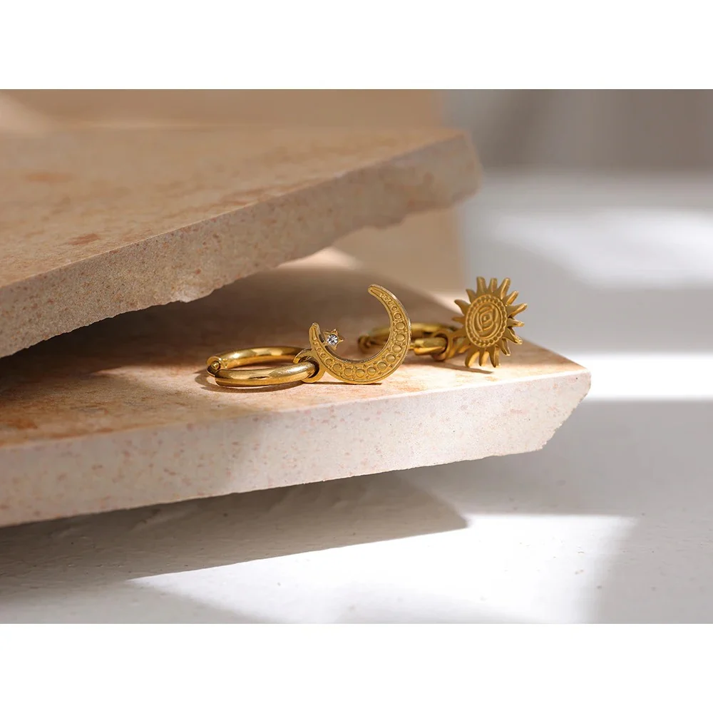 The Sun and Moon Hoop Earrings - Image 5
