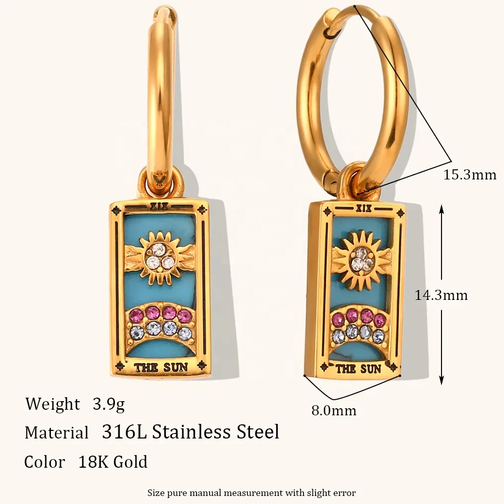 The World - Tarot Card Gold | Silver Hoop Earrings - Image 6