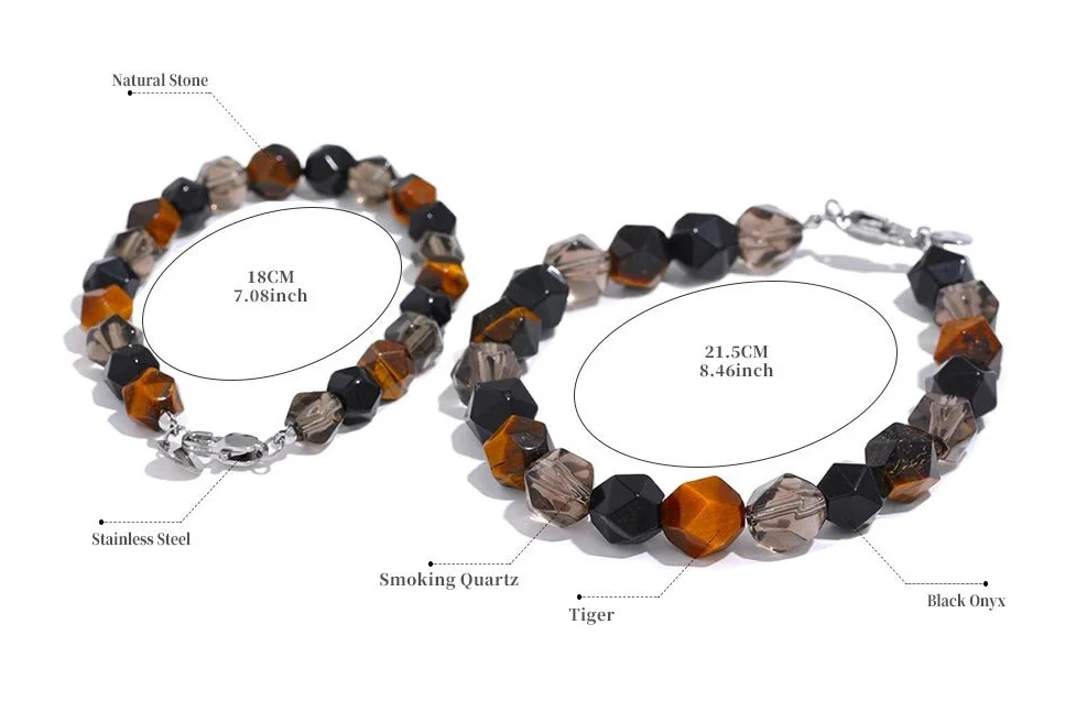 Powerful Thrive - Faceted Bracelet with Tiger's eye For Men and Women - Image 5