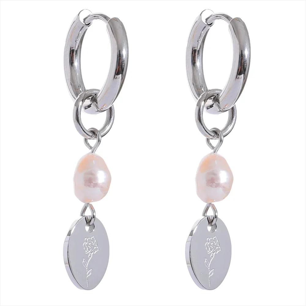 Tulum - Baroque Pearl Drop Earrings – Gold / Silver - Image 2