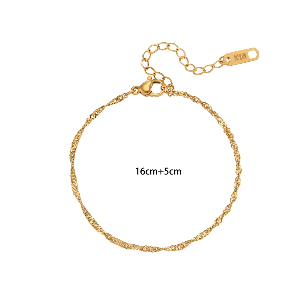 Twisted Gold Necklace and Bracelet Dainty Set - Image 4