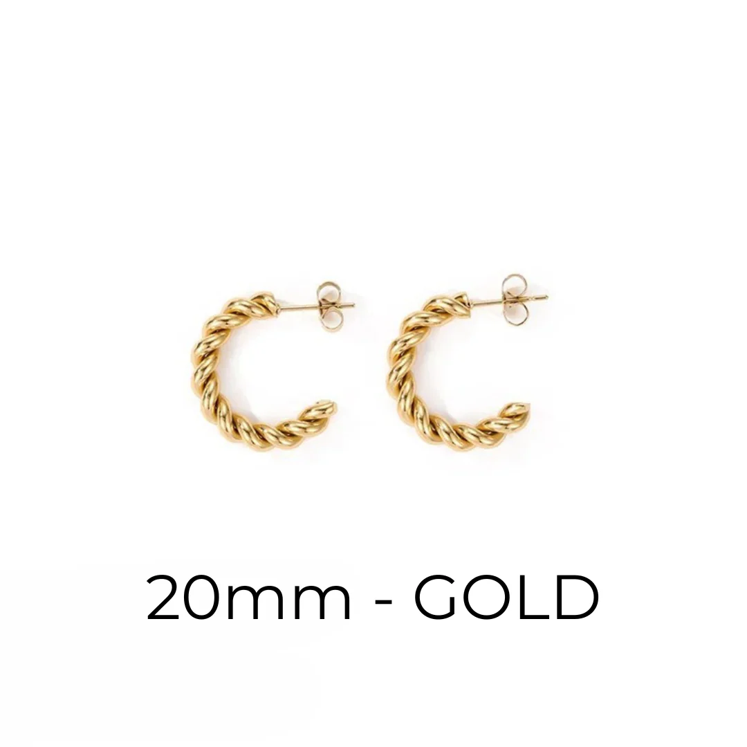 Twisted Hoop Earrings – Gold & Silver - Image 3