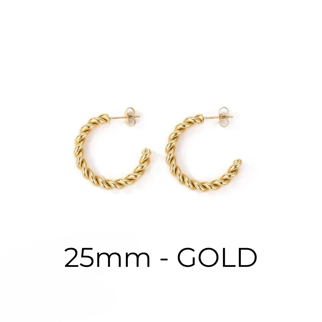 Twisted Hoop Earrings – Gold & Silver - Image 4