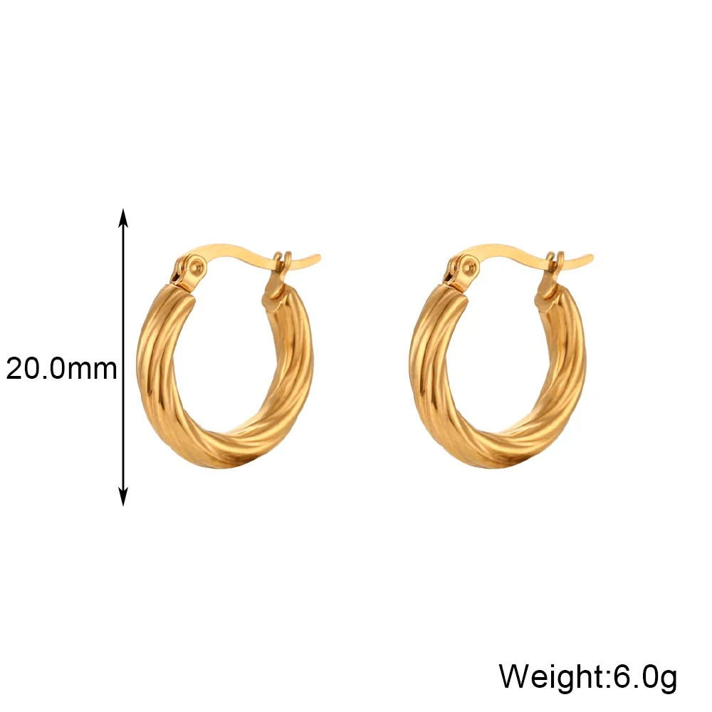 Twisted Wound Hoop Gold Earrings - Image 6