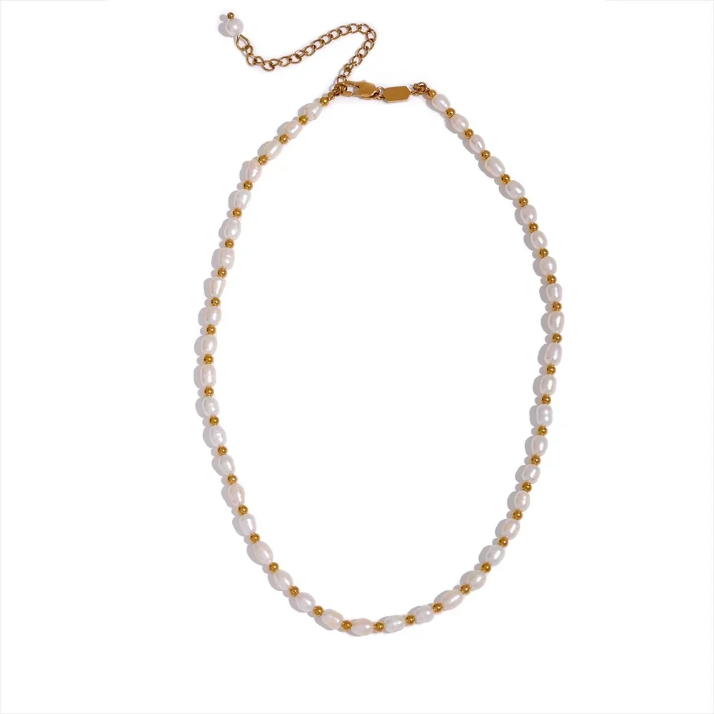 Universal Truth - Gold Pearl Choker Necklace - Image 3