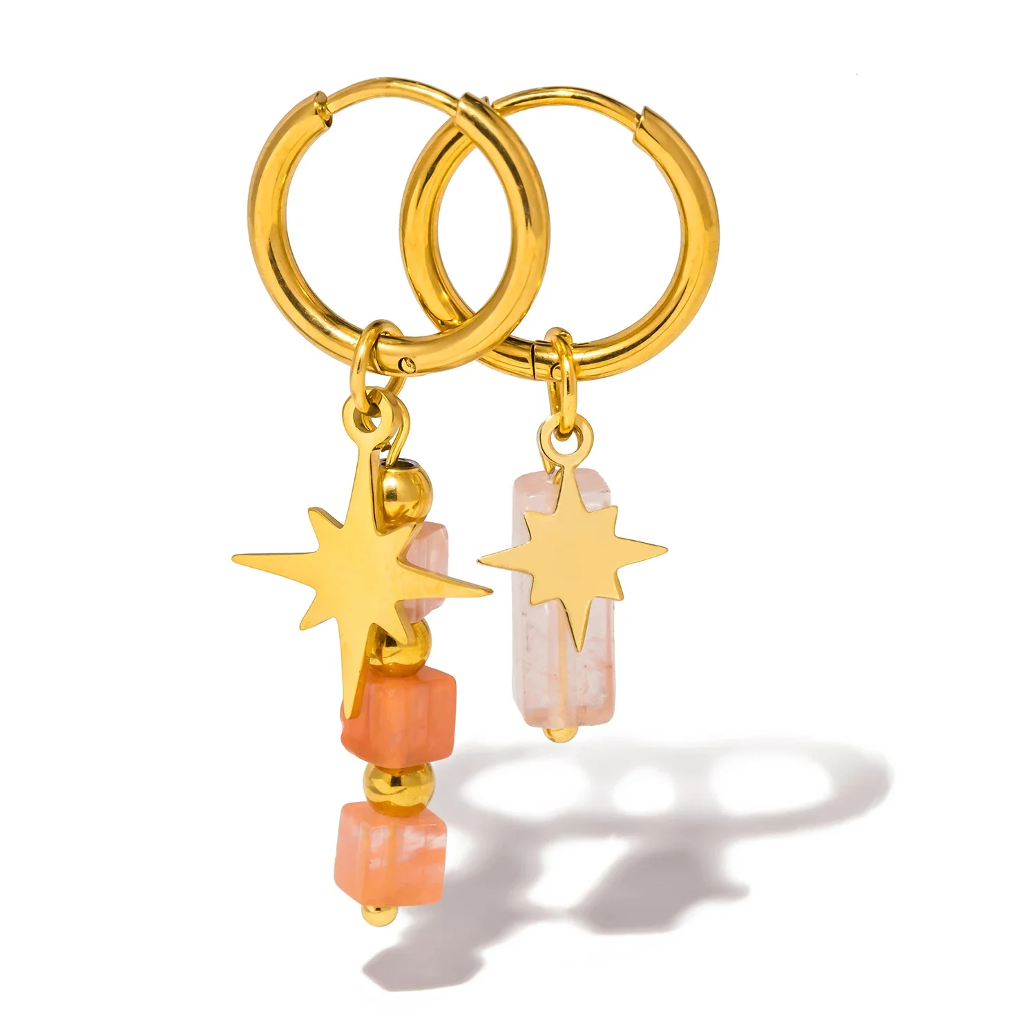 Wishing Star - Gemstone Gold Earrings - Image 5