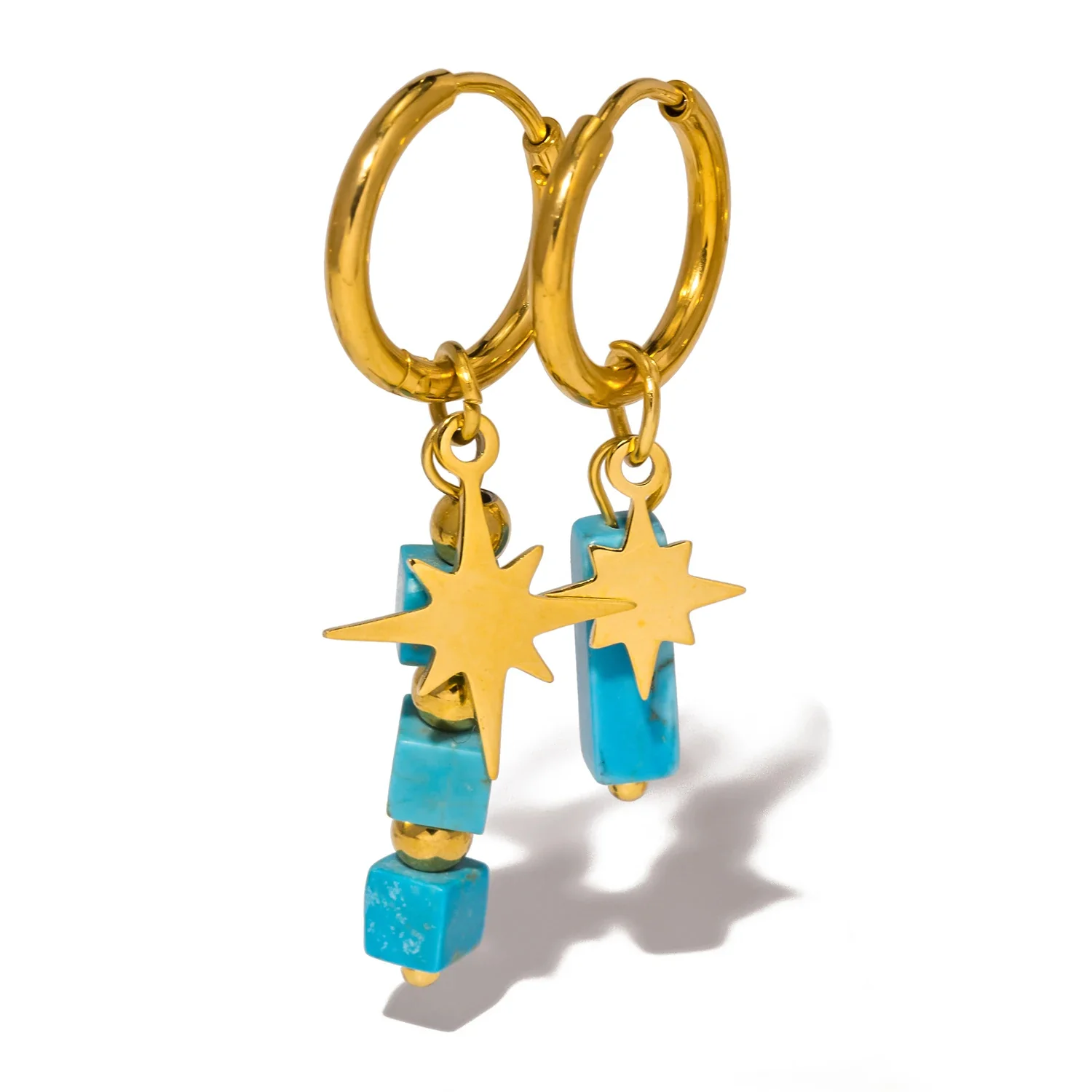 Wishing Star - Gemstone Gold Earrings - Image 6