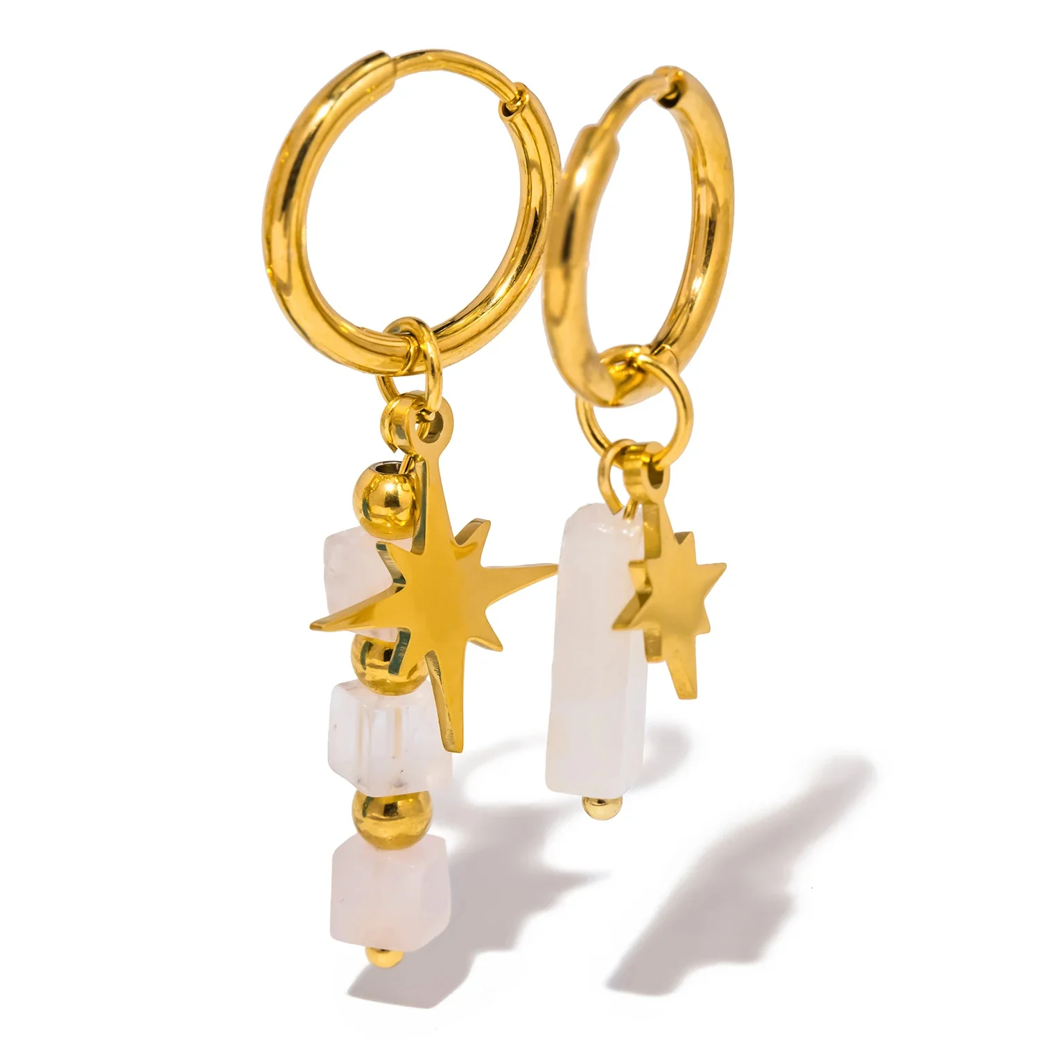 Wishing Star - Gemstone Gold Earrings - Image 7