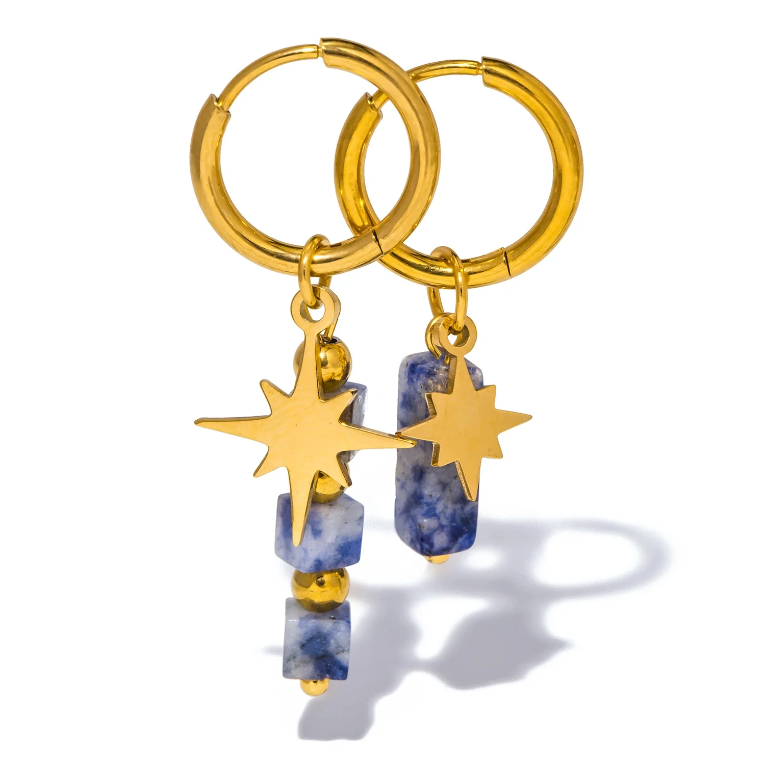 Wishing Star - Gemstone Gold Earrings - Image 8